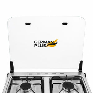 German Plus 4-Burner Gas Cooker with 50L Oven - Silver