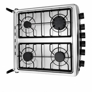 German Plus 4-Burner Gas Cooker with 50L Oven - Silver