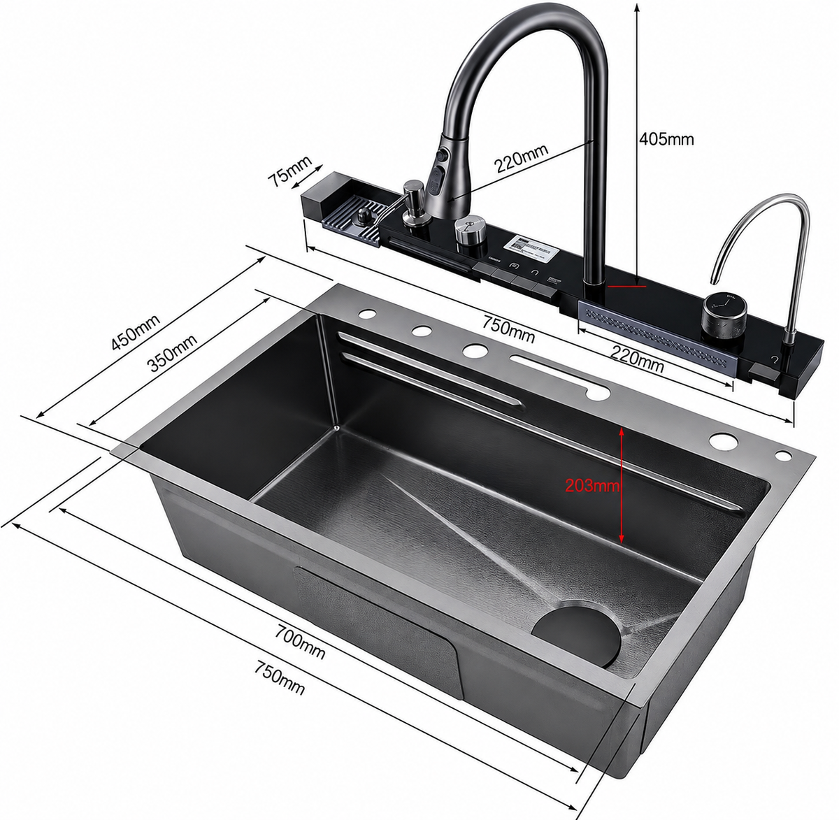 Luxury Smart Digital Kitchen Sink