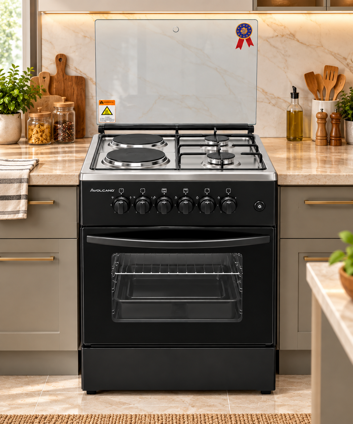 Turkish Cooker 2 Gas Burners & 2 Electric Hotplates