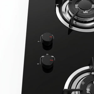 Sleek Dual-Burner Tempered Glass Gas Hob