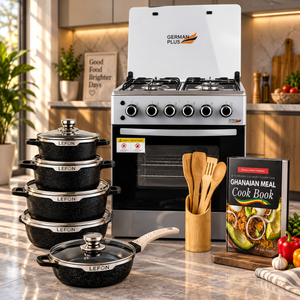 Complete Gas Cooker Cookware and Bamboo Set Kitchen Bundle -Everything You Need in One Set