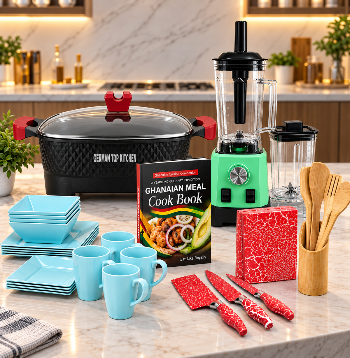 Multi-Function Pot with Blender & Tableware and Knife Set