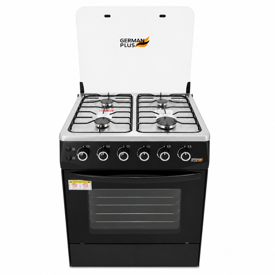 German Plus 4-Burner Gas Cooker with Oven and Grill