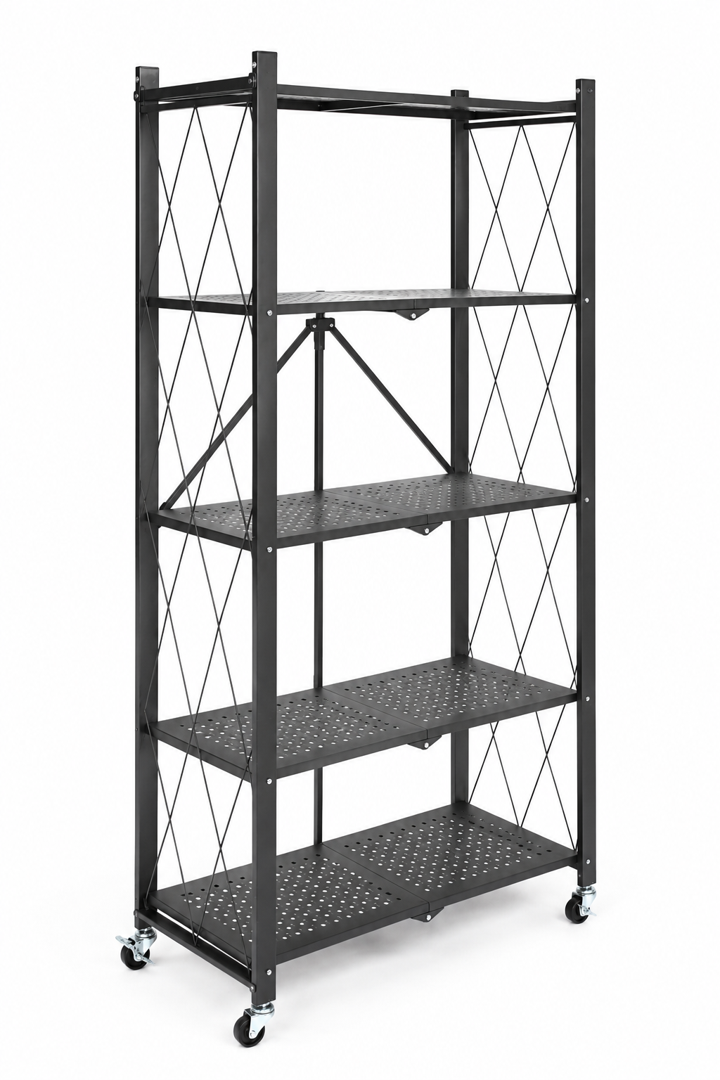 5-tier foldable heavy-duty metal storage