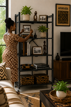 5-tier foldable heavy-duty metal storage