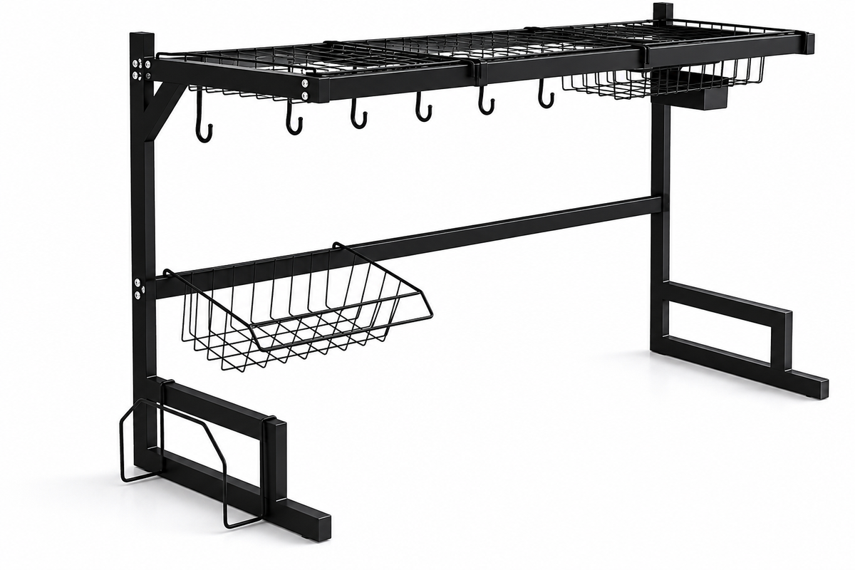 Over-the-sink dish drying rack
