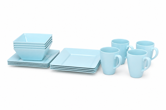 Durable 16-Piece Square Tableware Set