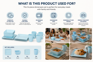 16-piece modern square dinnerware set