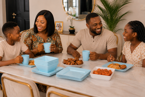 16-piece modern square dinnerware set