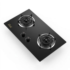 Sleek Dual-Burner Tempered Glass Gas Hob