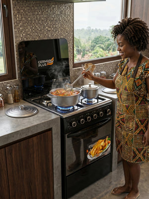 German Plus 4-burner gas cooker with oven and grill