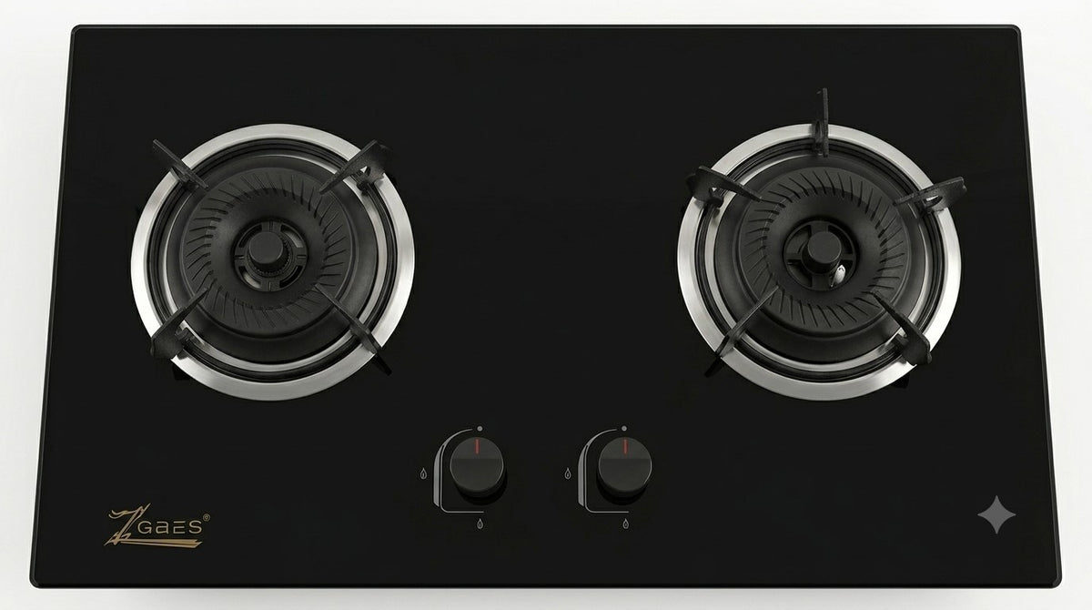 Sleek Dual-Burner Tempered Glass Gas Hob