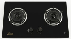 Sleek Dual-Burner Tempered Glass Gas Hob