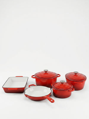 Kola 8-piece enameled cast iron set