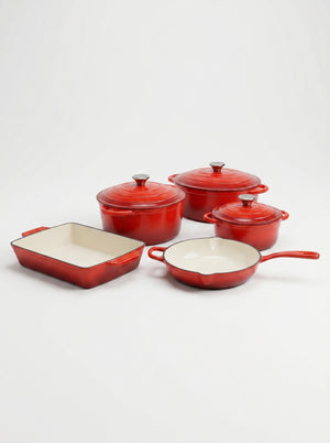 Kola 8-piece enameled cast iron set