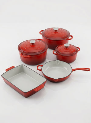 Kola 8-piece enameled cast iron set