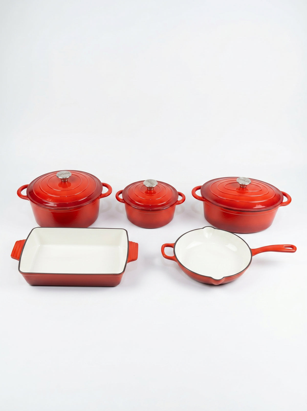 Kola 8-piece enameled cast iron set