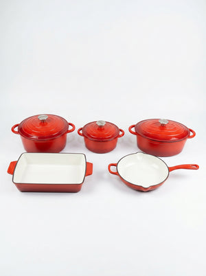 Kola 8-piece enameled cast iron set